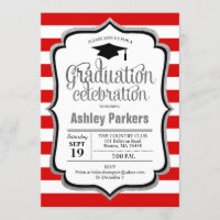 Graduation Party - Red Silver Black White