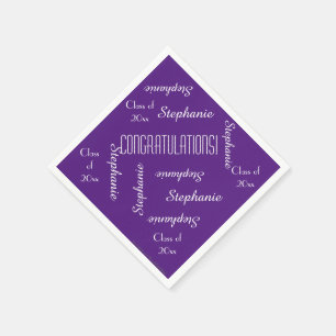 Graduation Party Repeating Name and Year Paper Napkins