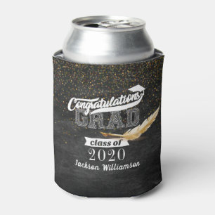 Graduation Party Retro Chalkboard Personalized Can Cooler