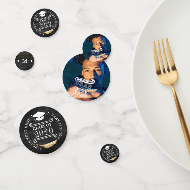 Graduation Party Retro Chalkboard Personalized Confetti (Group)