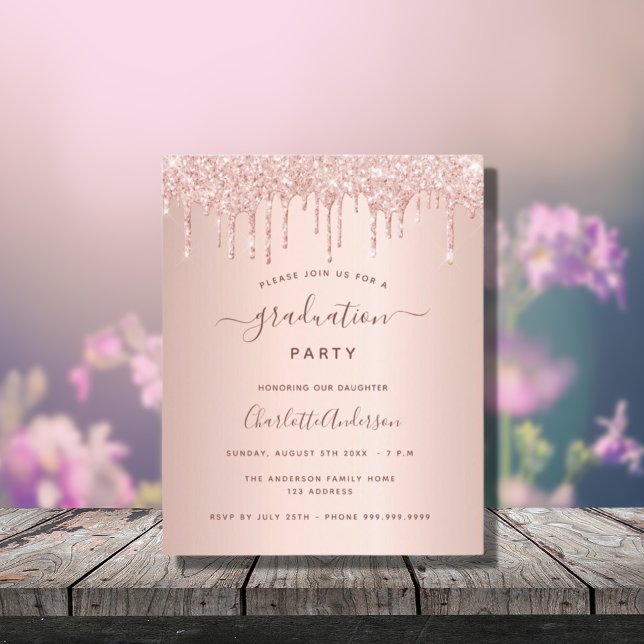 Graduation party rose gold invitation (Creator Uploaded)