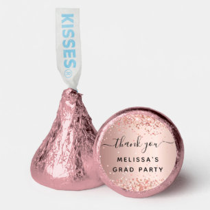 Graduation party rose gold thank you hershey®'s kisses®