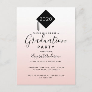 Graduation party rose gold topper 2025 invitation postcard