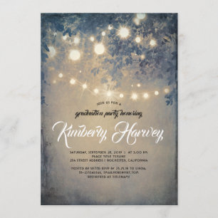 Graduation Party Rustic Lights Invitation