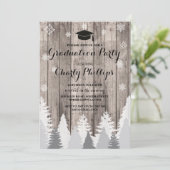 Graduation Party Rustic Winter Forest Trees Invite (Standing Front)