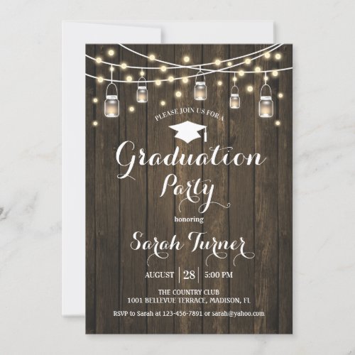 Graduation Party _ Rustic Wood Invitation