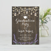 Graduation Party - Rustic Wood Lavender Invitation (Standing Front)
