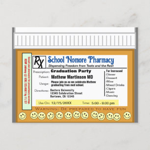 Graduation Party RX for Fun Postcard