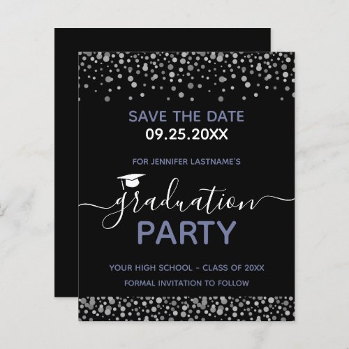 Graduation Party Save the Date Budget Invitation