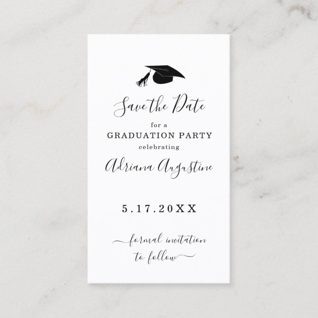 Graduation Party Save the Date Insert (Front)