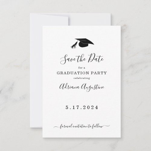 Graduation Party Save the Date Insert Invitation