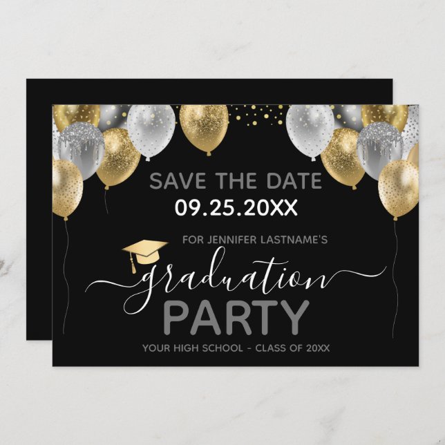 Graduation Party Save the Date Invitation (Front/Back)