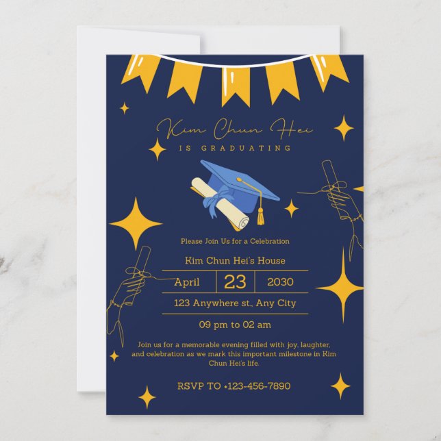  Graduation Party Save the Date Invitation (Front)