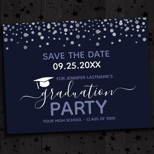 Graduation Party Save the Date Invitation Postcard