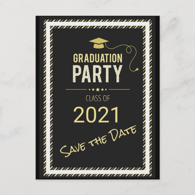 Graduation Party Save the Date Postcard (Front)