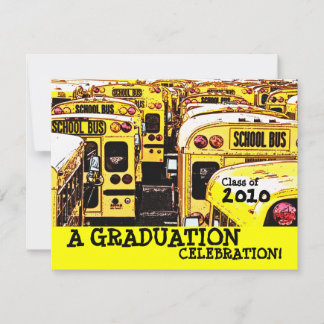 Graduation Party School Bus Yellow Invitation