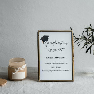 Graduation party signgraduation is sweet party  poster