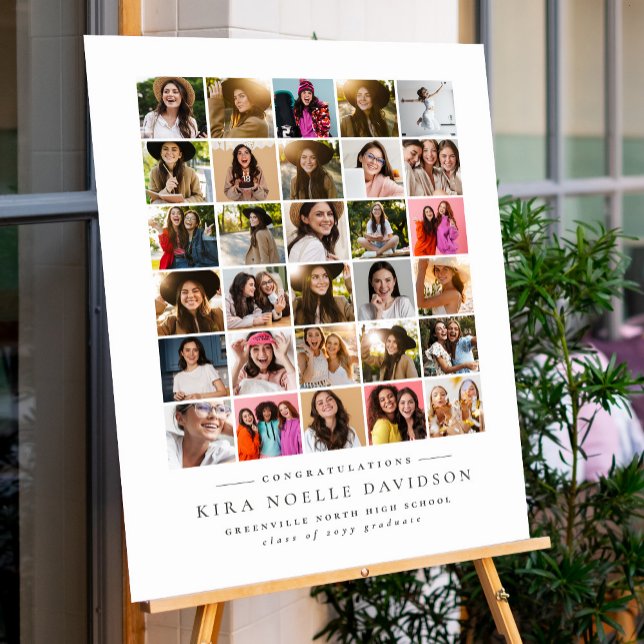 Graduation party simple 30 photo collage foam board (Creator Uploaded)