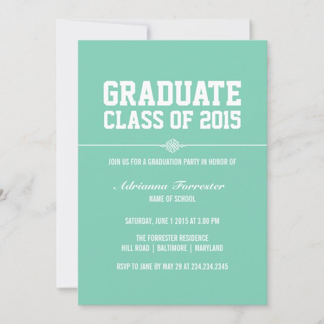 Graduation Party | Simple Choose Your Color Invitation (Front)