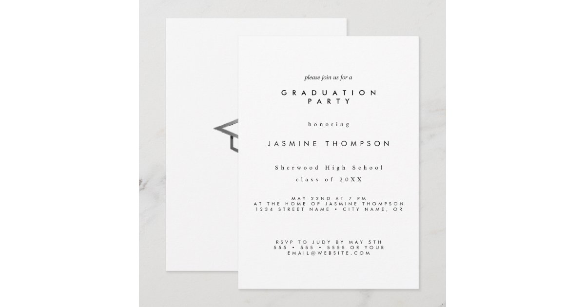 Graduation Party Simple Elegant Invite | Zazzle