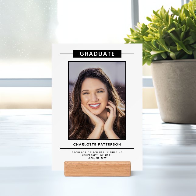 Graduation Party Simple Modern Script Photo White Holder (Insitu 1)