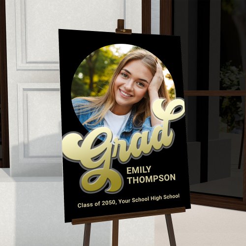 Graduation Party Simple Typography Gold Grad Foam Board