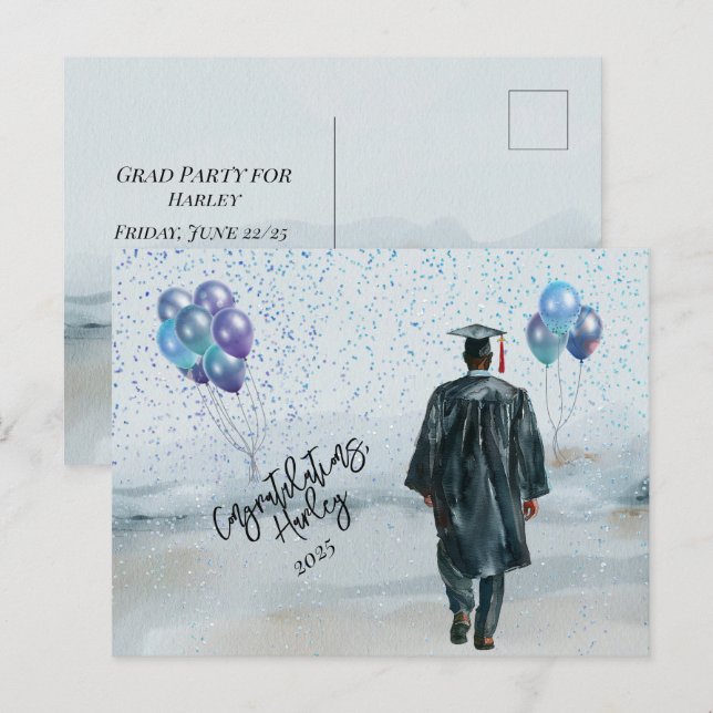 Graduation Party Son Congratulations Postcard (Front/Back)