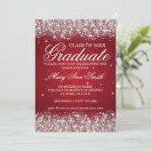 Graduation Party Sparkling Glitter Red Invitation (Standing Front)