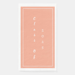 Graduation Party Student Class Of 2025 Pink Peach Paper Guest Towels
