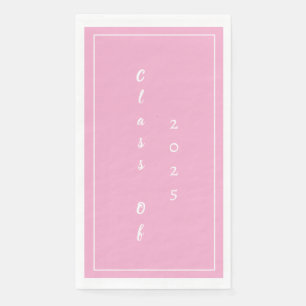 Graduation Party Student Class Of 2025 Pink White Paper Guest Towels