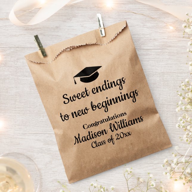 Graduation Party Sweet Ending Treat Bags Favor Bag (Clipped)