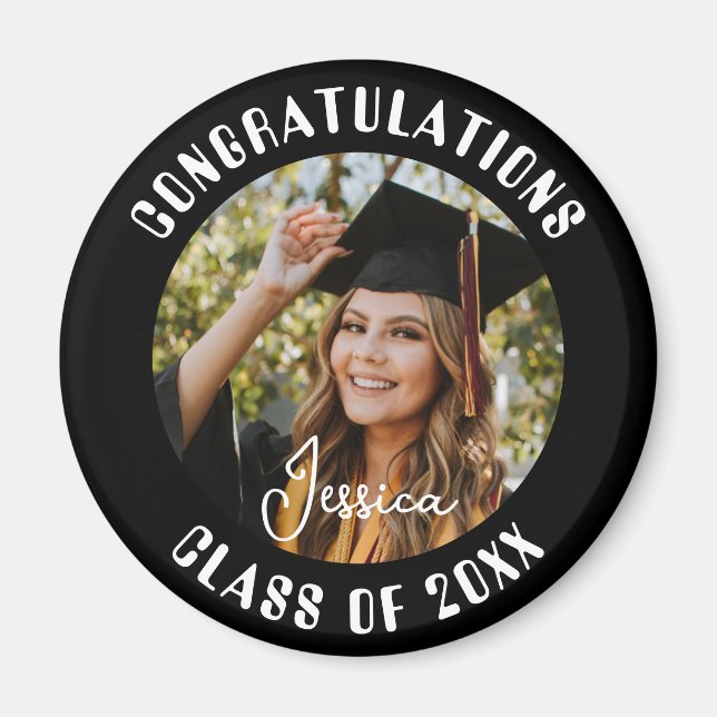 Graduation Party Sweet Personalized Photo and Name Magnet (Front)