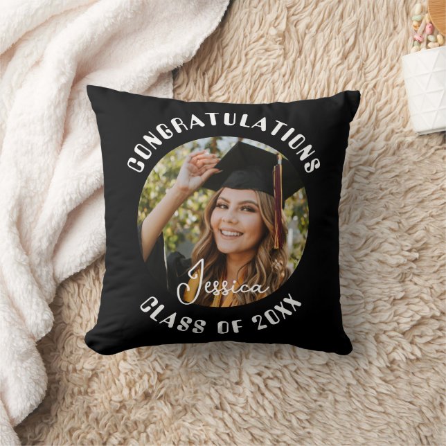 Graduation Party Sweet Personalized Photo and Name Throw Pillow (Blanket)