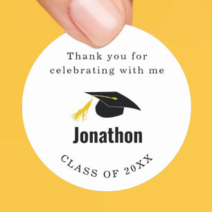 Graduation Party Thank You Favor Class of 2025 Classic Round Sticker
