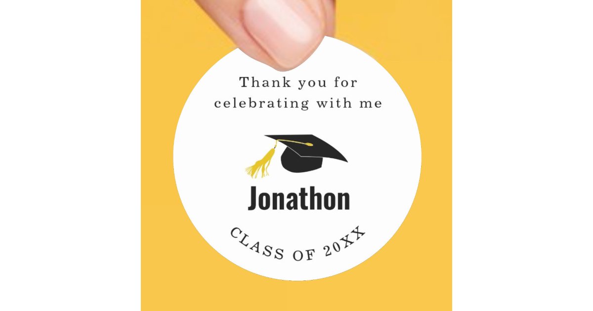 Graduation Party Thank You Favor Class of 2026 Classic Round Sticker ...