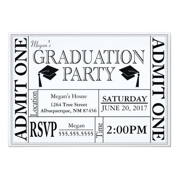 Graduation Party Ticket Invitation