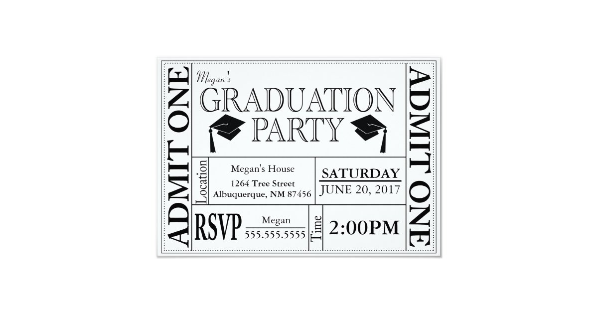 graduation party ticket invitation zazzlecom