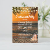 Graduation Party Tropical Summer Sunset Palm Beach Invitation (Standing Front)