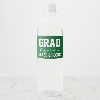Graduation Party Water Bottle Labels Green by HappyMemoriesPaperCo at Zazzle