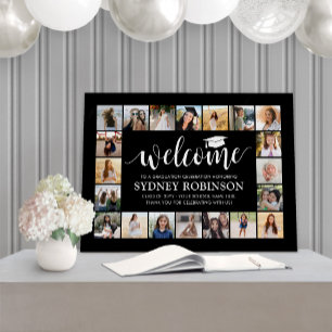 Graduation Party Welcome 20 Photo Collage Black Foam Board