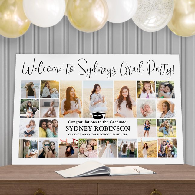 Graduation Party Welcome Script 23 Photo Collage Foam Board (Creator Uploaded)
