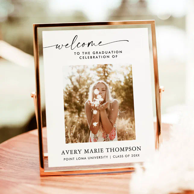 Graduation Party Welcome Sign | Boho Photo Welcome | Zazzle