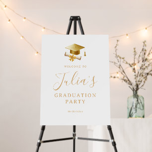Graduation Party Welcome Sign, Gold Graduation Foam Board