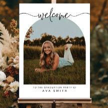 Graduation Party Welcome Sign Template, Photo Grad