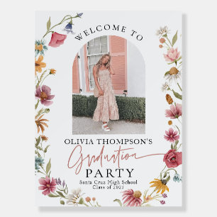 Graduation Party Welcome Sign, Wildflower Graduati Foam Board
