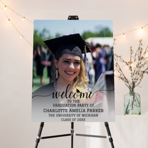 Graduation Party Welcome with Modern Photo 2024 Foam Board