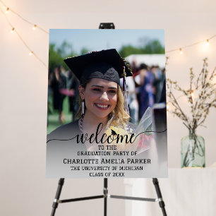 Graduation Party Welcome with Modern Photo 2025 Foam Board