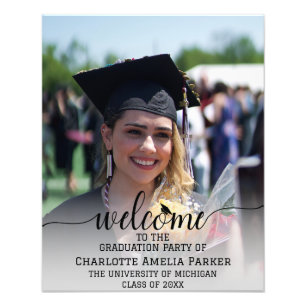 Graduation Party Welcome with Modern Photo 2025 Print