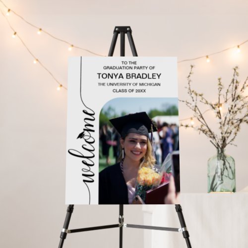 Graduation Party Welcome with Modern Photo Arch Foam Board