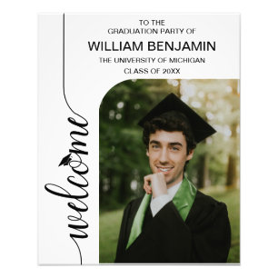Graduation Party Welcome with Modern Photo Arch Print